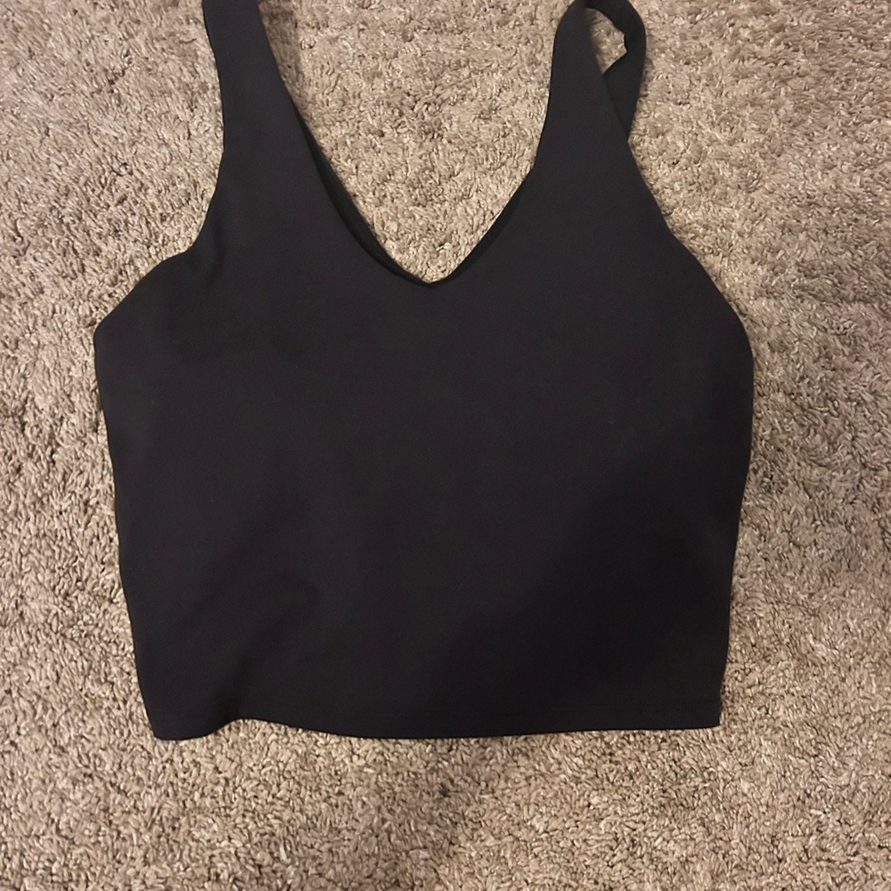 Black Women's workout tank with built in bra